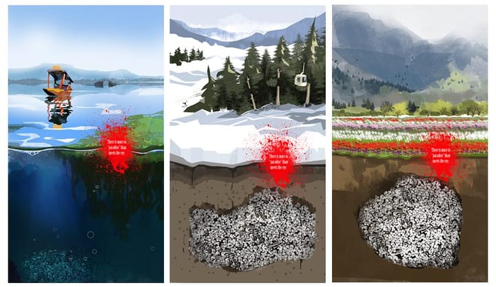 Growing tulips: A Poem by Omair Bhat (in dialogue with artwork by Suhail Naqshbandi)